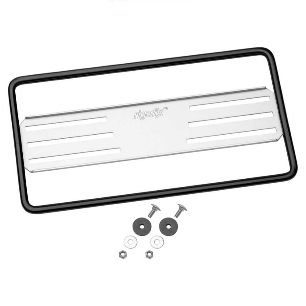 rigofix® Kennzeichenhalter Fixmontage 16×30 schwarz eloxiert