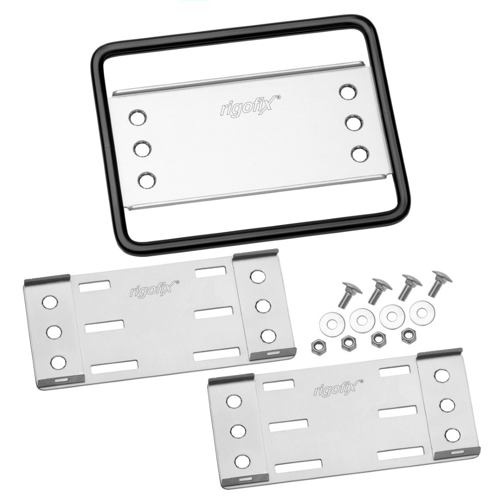 rigofix® Kennzeichenhalter Wechselhalter 14×18 schwarz eloxiert