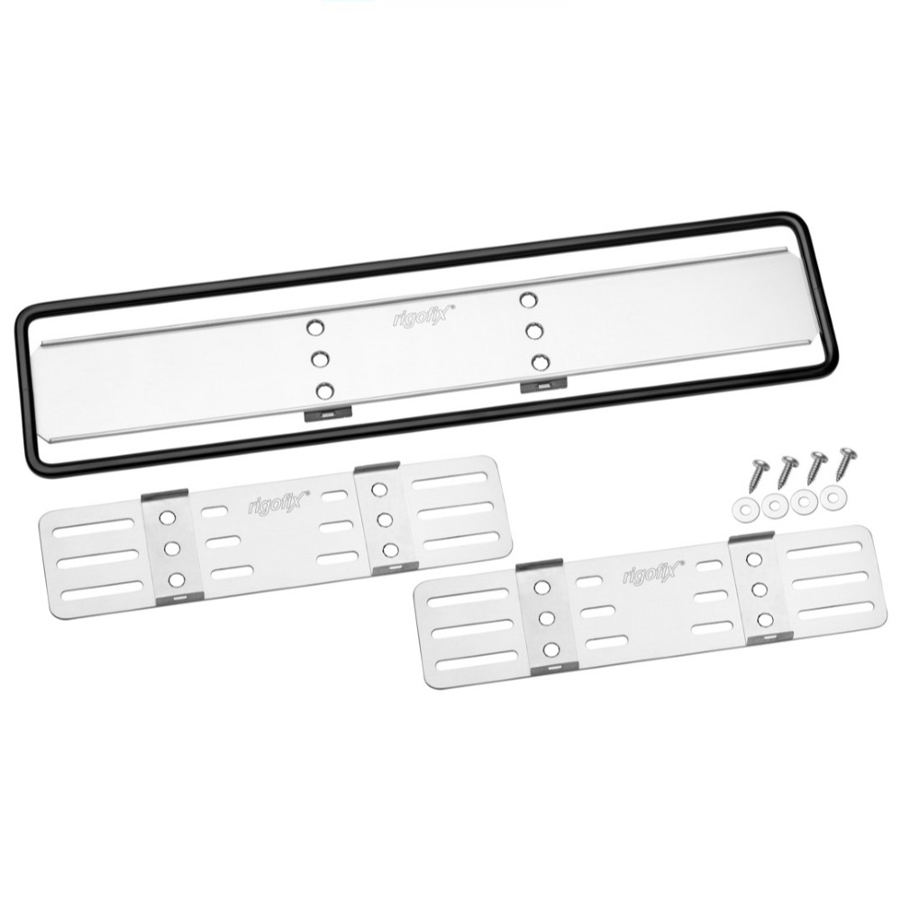 rigofix® Kennzeichenhalter Wechselhalter 11×50 schwarz eloxiert