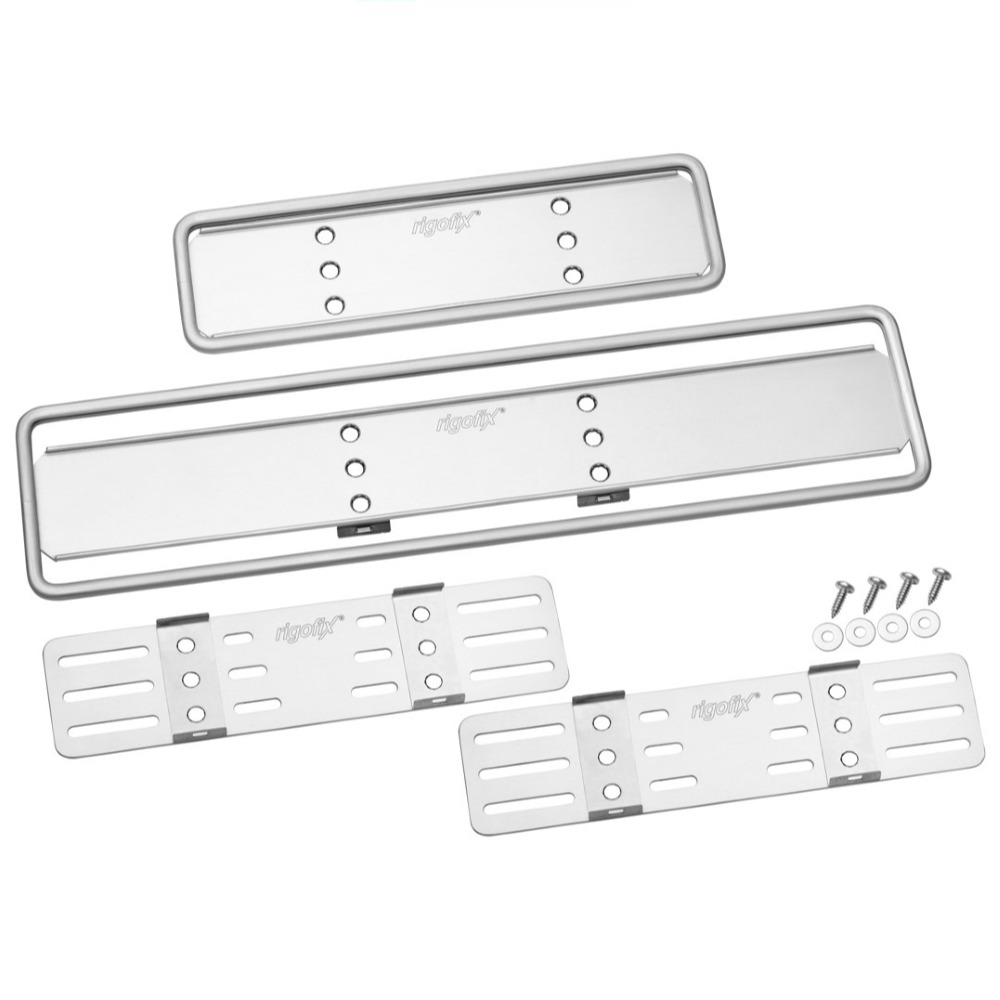 rigofix® Kennzeichenhalter Wechselhalter Set Langformat farblos eloxiert
